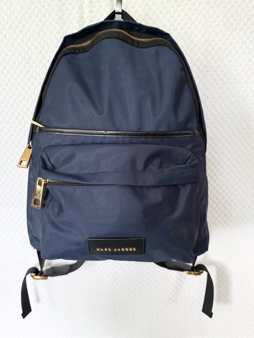 Marc Jacobs navy nylon & black leather backpack